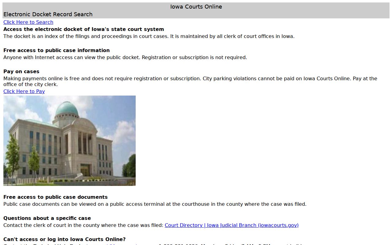 Hamilton County criminal court records through Iowa Courts Online