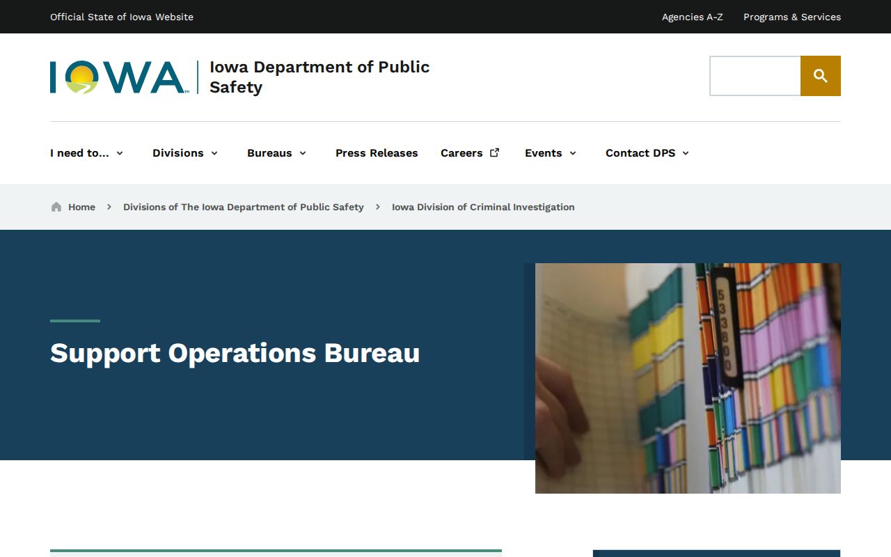 Hamilton County criminal history repository at Iowa DCI