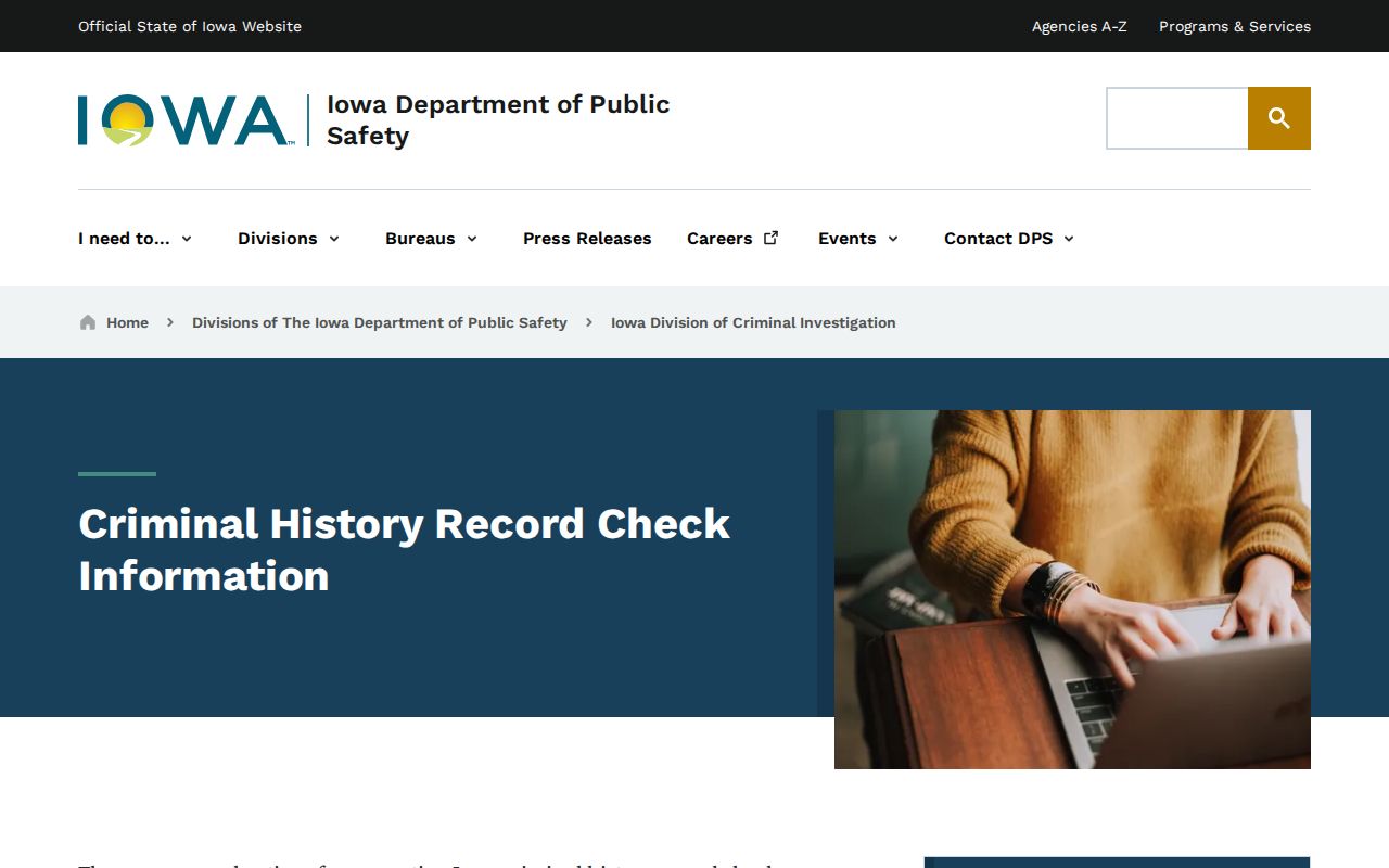 Hamilton County official DCI criminal record check portal