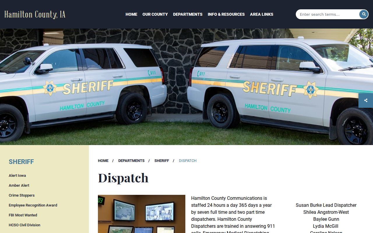 Hamilton County arrest record dispatch and communications information