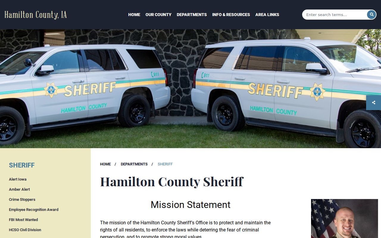 Hamilton County arrest lookup Sheriff duties and contract towns