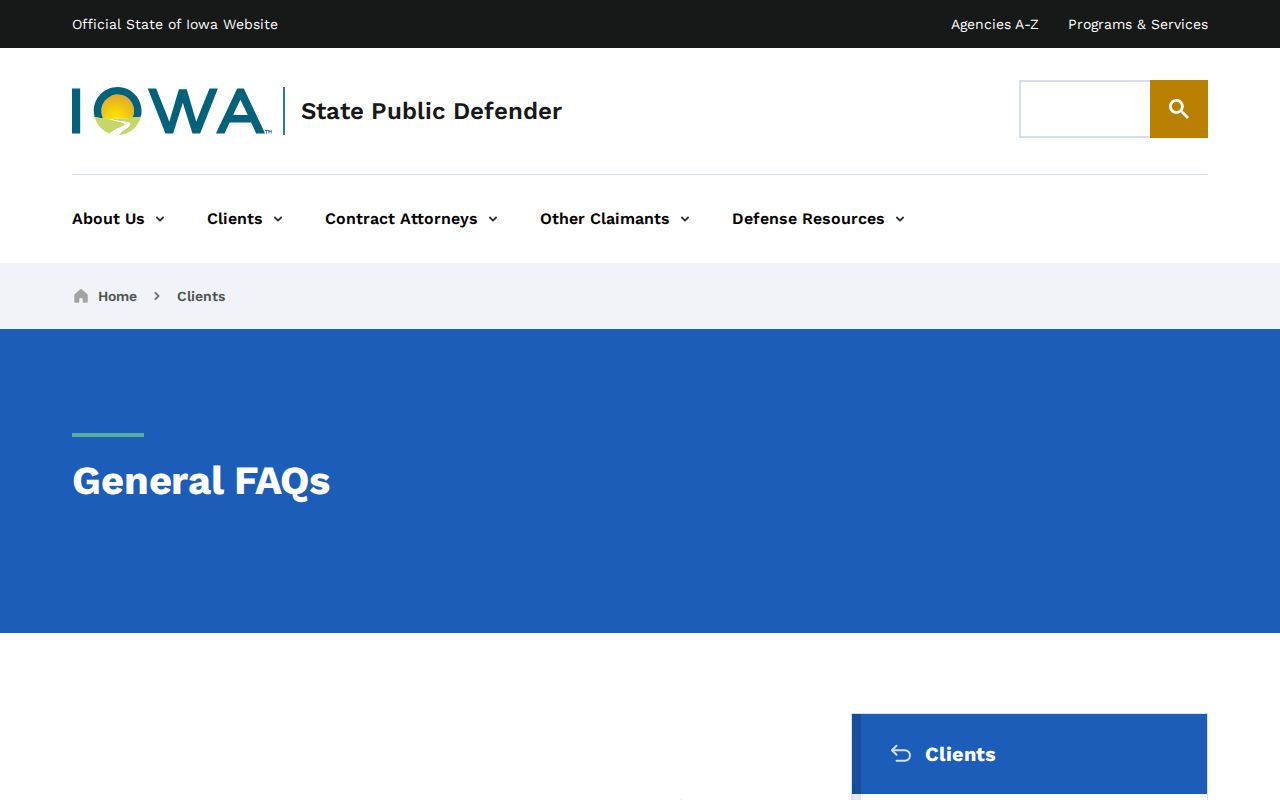 Iowa State Public Defender information for a Stratford criminal case