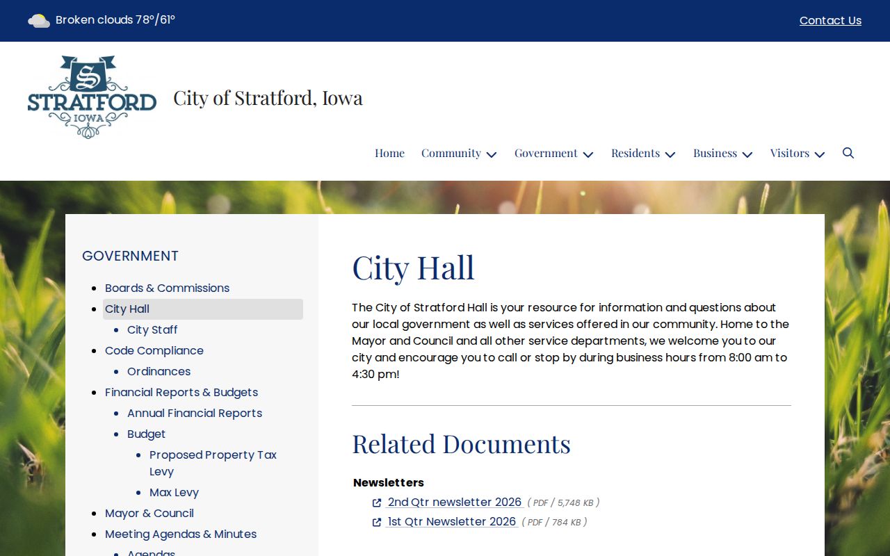 Stratford City Hall records counter for local record access